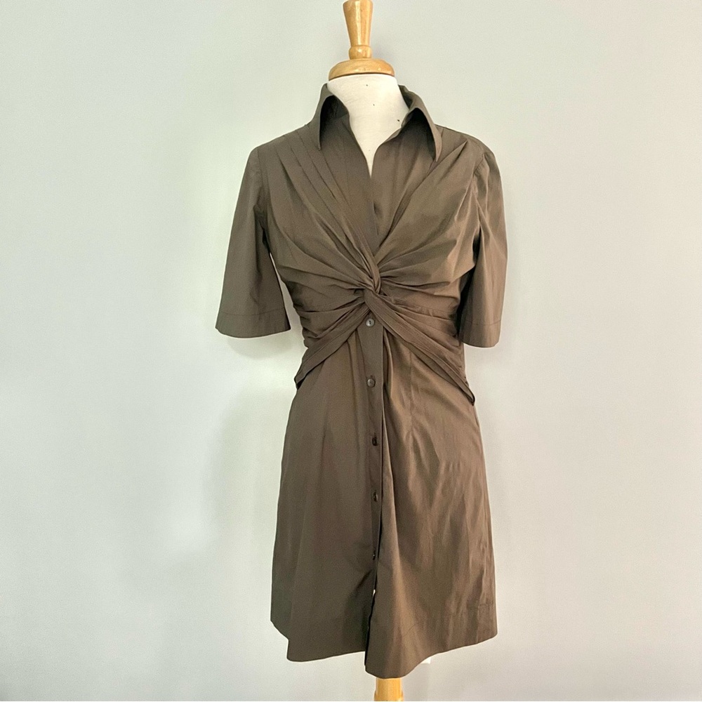 Trina Turk Brown Twist Front Dress